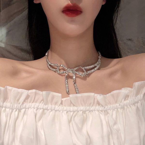 

chokers bowtie bling gliter preppy choker girls lolita cute kawayi sweet necklace loli chic ins., Golden;silver