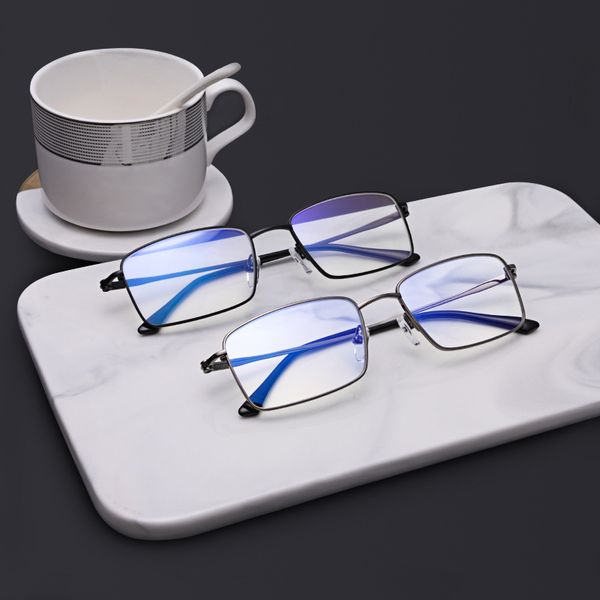 

pure titanium frame glasses men business style full rim eye glasses anti blue ray myopia spectacles new arrival, Black