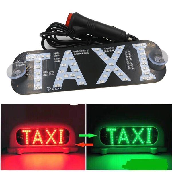 

y 1x taxi dual color car taxi light windscreen cab indicator sign signal red and green all in one switch lighter charger 12v