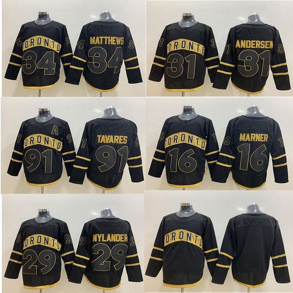 

toronto maple leafs hockey jersey 34 auston matthews jersey 91 john tavares 16 mitchell marner 31 frederik andersen william nylander black, Black;red