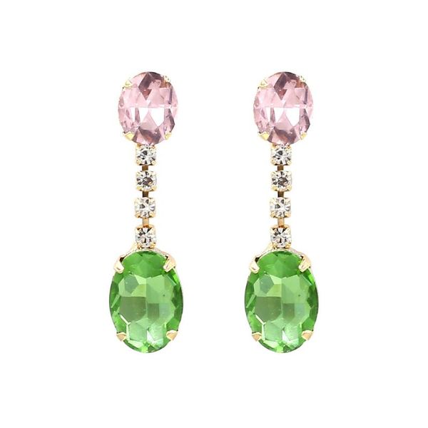 

fashion simple crystal ear stud selling popular ear rings, Golden;silver
