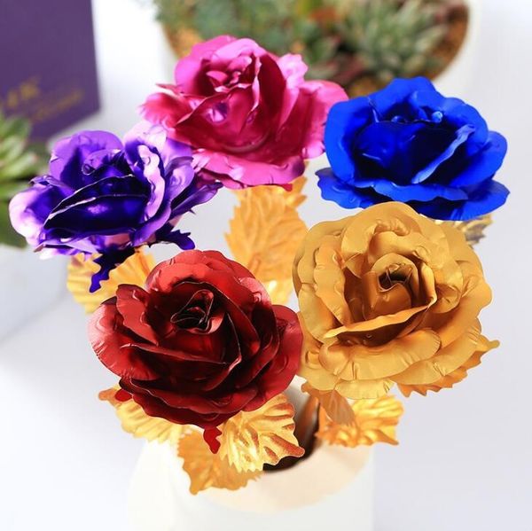 

golden foil trim rose flower long stem love stand rose holder base for valentine day mother day birthday lx1158