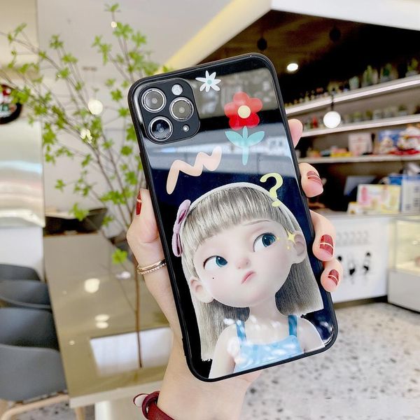 

for iphone 11 11pro 11pro max little girl liquid glass phone case