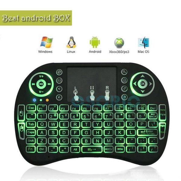 

colorful backlight rii i8 smart fly air mouse 2.4ghz wireless bluetooth keyboard remote control touchpad for mxq m8s t96 tv box