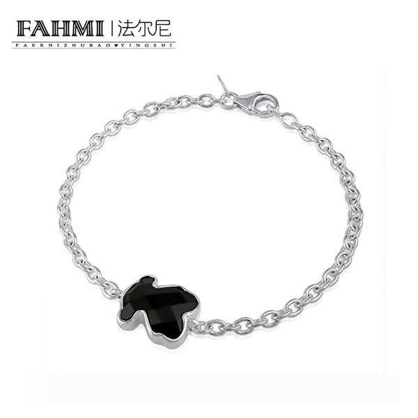 

fahmi 100% 925 sterling silver charm black agate color bracelet warm sweet bracelet 215431670 bear zircon original wedding gift