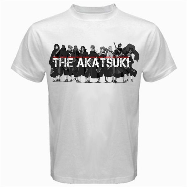 

2019 summer style akatsuki member naruto sasuke uchiha itachi tobi anime manga tshirt white 100% cotton tee shirt
