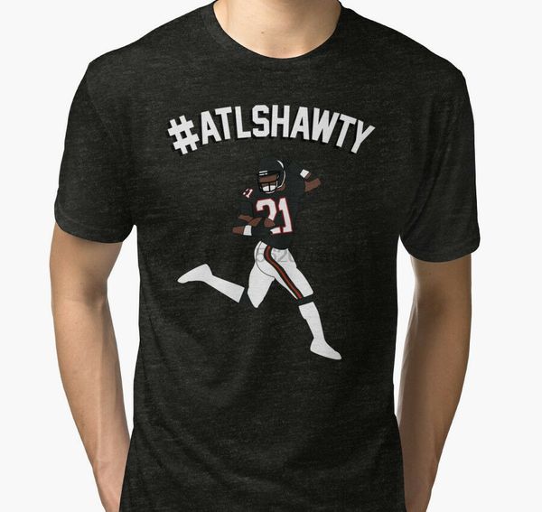 

#atlshawty - deion сандерс tshirt мужчины черный tshirt размер s-2xl