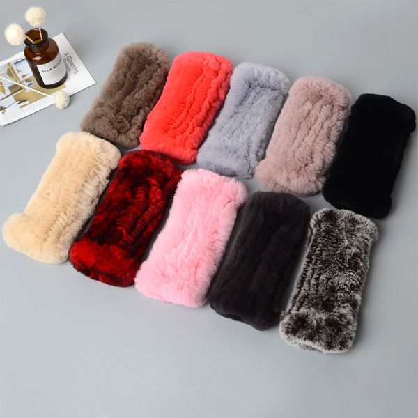 

five fingers gloves women100% real genuine knitted rex fur mittens winter warm lady fingerless handmade knit mitten, Blue;gray