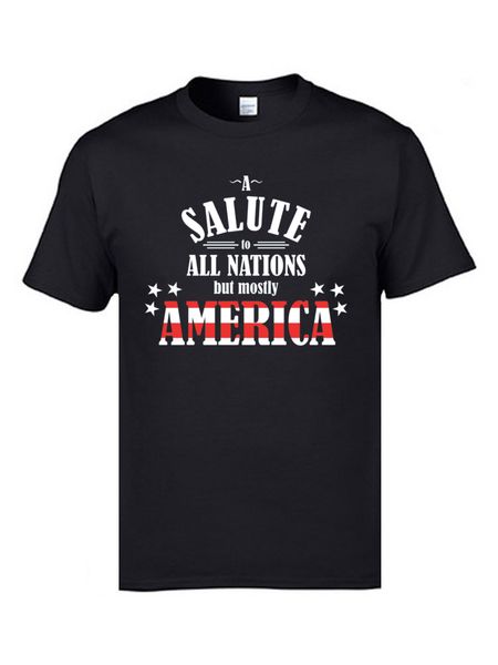 

letter subtitle print mens t shirts a salute to all nations but mostly america independence day celebration t-shirts for men