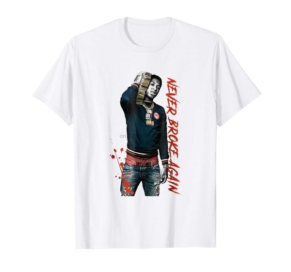 

never broke again funny white t shirt s-3xl summer style hip hop men t-shirt print round neck man 2020 latest