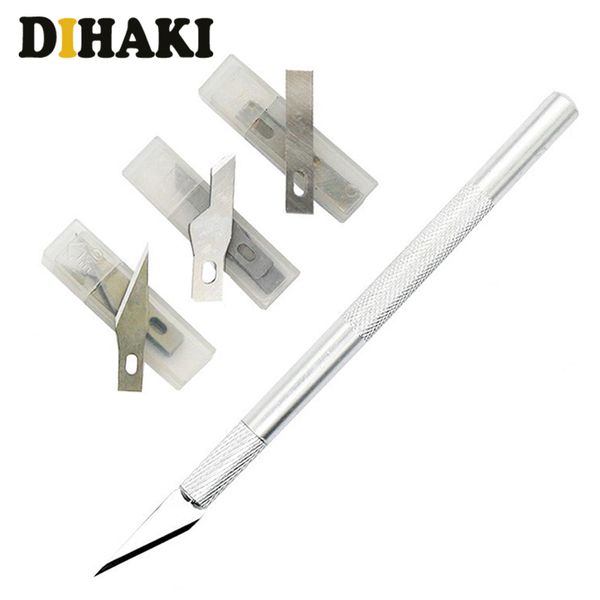 

9 blades non-slip metal scalpel knife tools kit diy craft artwork engraving cutting carving knives set model repairing knife