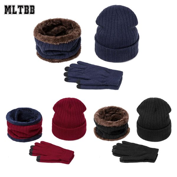 

hats, scarves & gloves sets mltbb beanies hat ring scarf set winter knitted thick warm beanie women men solid color outdoor, Blue;gray