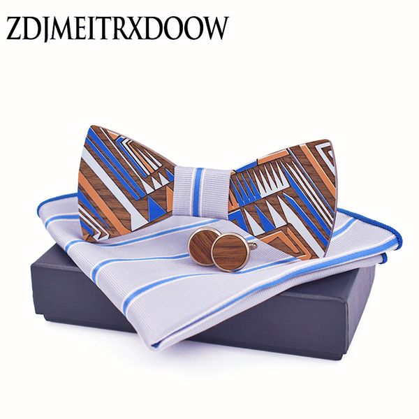 

fashion men bow tie 16mm cufflinks pocket squares set man bowtie handkerchief set for wedding vintage striped hanky, Blue;purple