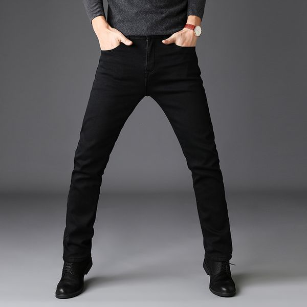 

2020 elasticity skinny jeans casual new men's slim elastic jeans fashion business classic style, Blue