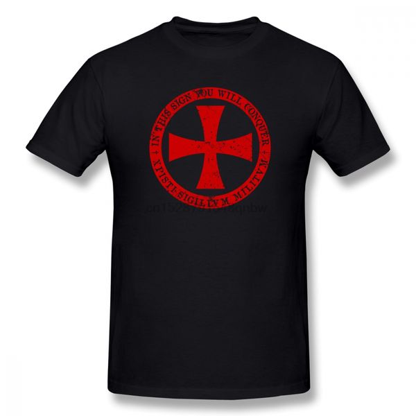 

knights templar cross shield crest t shirt short sleeve brand-clothing popular crossfit oversize cotton crewneck t shirts homme