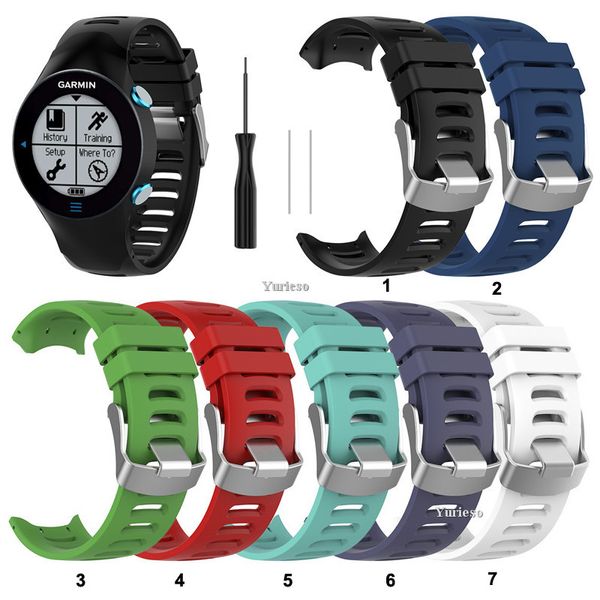 BANDA DE RELÓGIO DE SUBSTITUIÇÃO PARA GARMIN FORERUNNER 610 Smart Watch Strap Watchband Watchband Black Quality Silicone Bracelete Atacado Fábrica