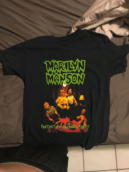 

new rare - t shirt - marilyn manson portrait of an american family - black printing