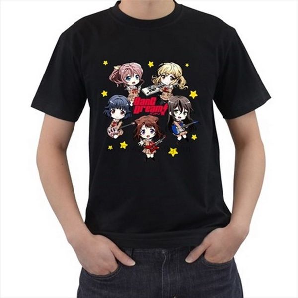 

bang dream anime manga mens t-shirt print cotton