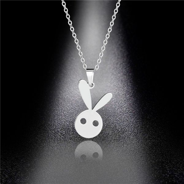 

pendant necklaces laser cut stainless steel simple titanium necklace, Silver