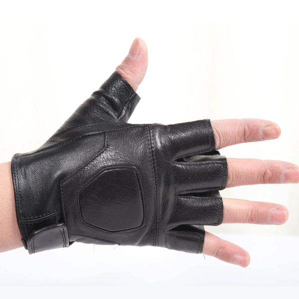 

anti-rutsch-taktische fingerlose lederhandschuhe мужская безопасность, Black;gray