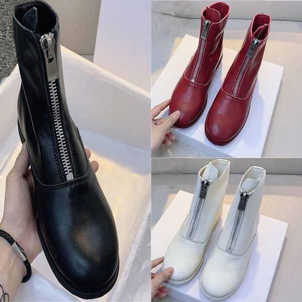 

New female winter boots autumn and winter fashion short boots retro comfortable fashion ankle Boots red black white