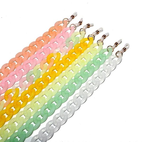 

7 colors candy acrylic sunglasses chain for women fashion reading glasses chains eyewears cord holder neck strap accessories, Silver
