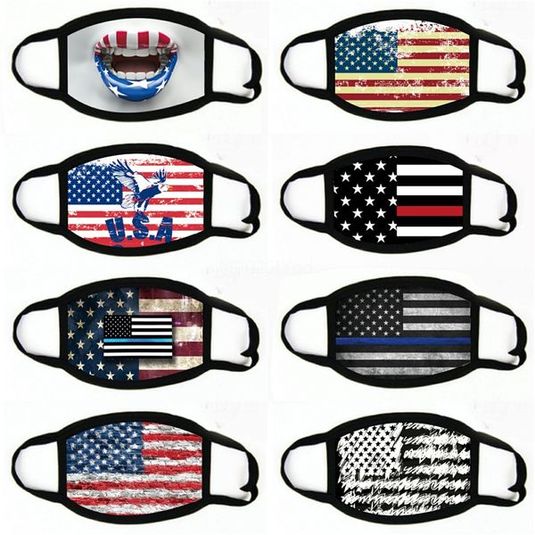 

2020 new men and women cotton pure cotton facial mask cotton wash protective mask american flag#146, Black