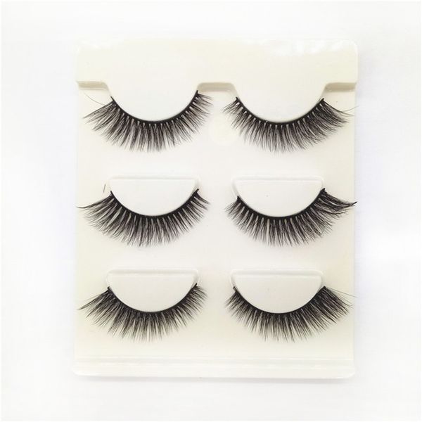 

false eyelashes 3pairs cross slim thick eye tail smoked stage makeup naturally tool