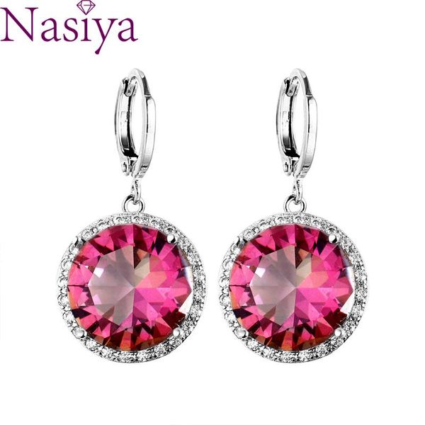 

изысканные ювелирные изделия многоцветной серьги круглый 15mm фианитами серьги девочки женская партия подарки оптовая бутик anniversary, Silver