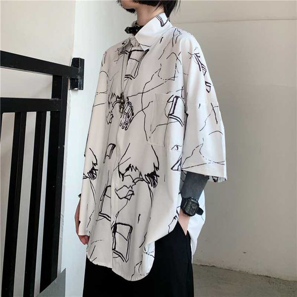 

goohojio 2020 new fashion couples shirts chic simple all-match women shirt harajuku cool style casual retro shirt women, White