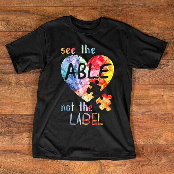 

see the able not the label tee shirt cute autism awareness style tee shirt