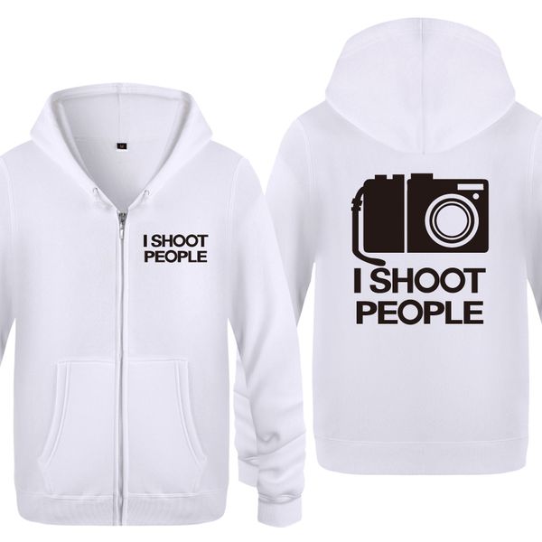

i shoot people novelty funny creative sweatshirts men 2018 mens zipper hooded fleece hoodies cardigans