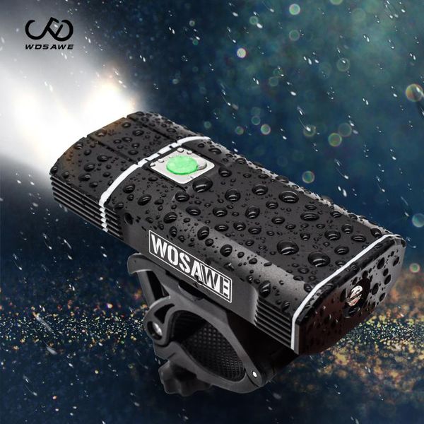 

wosawe 2400mah usb bike light bicycle light built-in rechargeable battery handlebar lantern 5 modes bike accessories