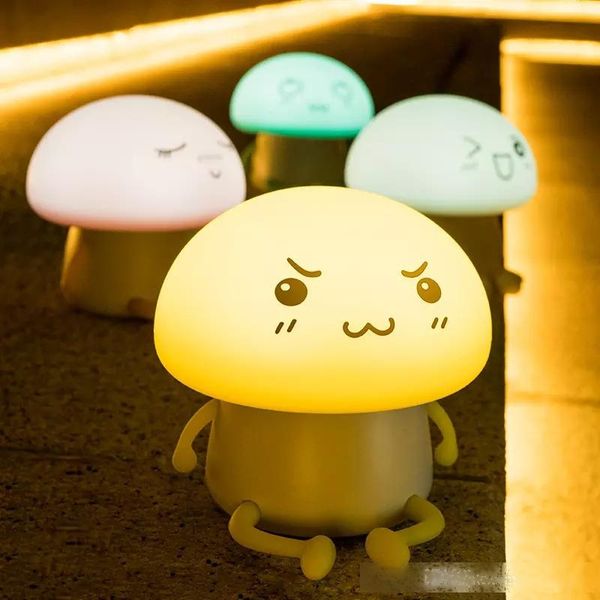 

wholesale new led light mushroom shape touch silicone patted light cartoon adorable pet aberdeen q atmosphere lamp night light