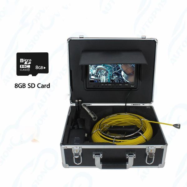 

wp90 pipe wall inspection camera night vision waterproof endoscope 100m cable 9''drain sewer camera with metal case long battery