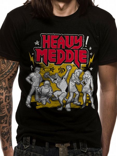 

scooby doo heavy meddle mystery machine official black mens t-shirt