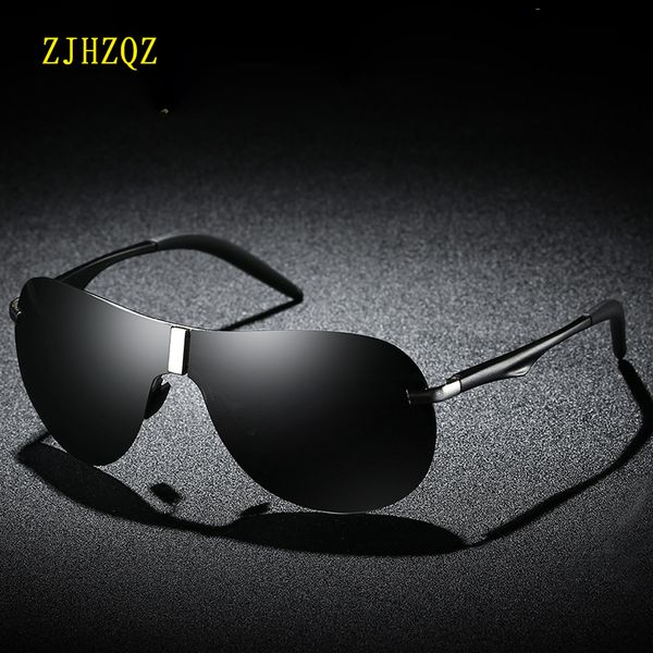 

zjhzqz men's polarized night vision sunglasses women brand glasses black brown yellow lens design goggles metal eyewear oculos, White;black