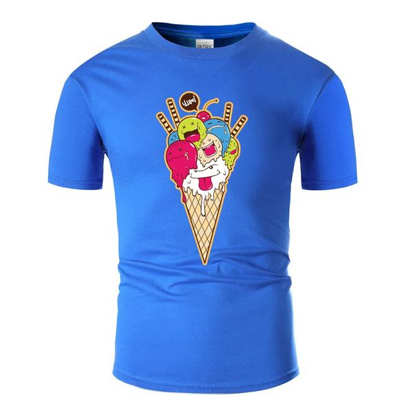 

ice cream cartoon face t shirt for mens letter round neck basic solid novelty men's t-shirts big size 3xl 4xl 5xl