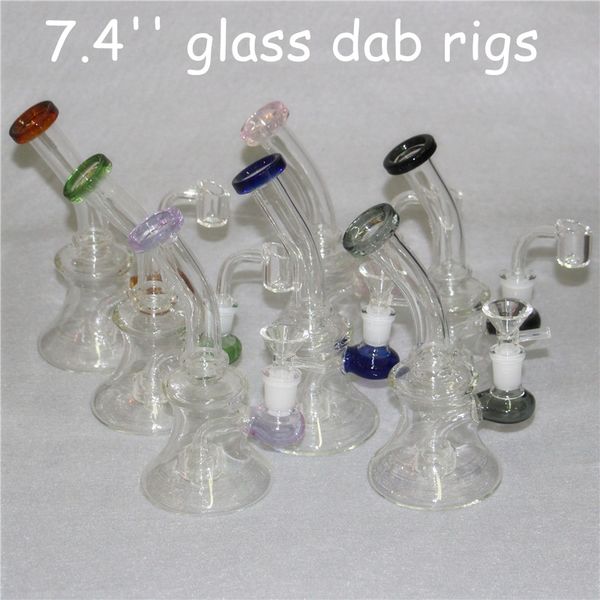 Beaker Base Vidro Água Tubos Hookah Bong Gelo Apanhador Espessura para Fumar 7.4 