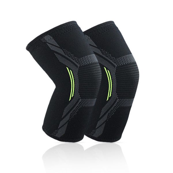 

outdoor cycling riding nylon knitted elastic full knee brace strap support strong compression protection sport pads running, Black;gray