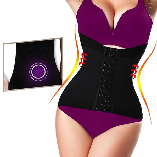 

cloud hide back supports brace women slimming waist trainer body shaper cincher modeling belt corset tummy strap fajas shapewear, Black;gray