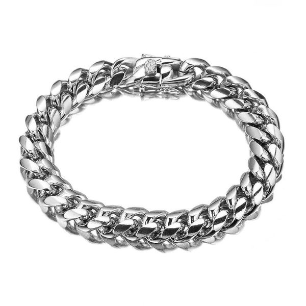 

12mm dragon claw buckle stainless steel silver color miami cuban curb link chain mens womens necklace or bracelet jewelry 7-40