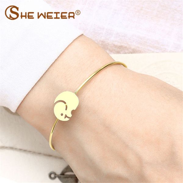 

bangle she weier cuff bracelets bangles for women gold arm minimalist femme men female bohemian accessories elephant set, Black