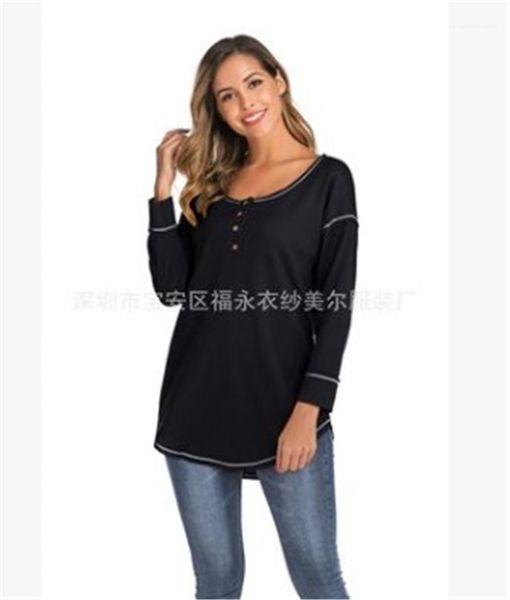 

buttons fashion female clothing womens designer patchwork sweaters spring and autumn long sleeve o neck pullover casual apparel with, White;black