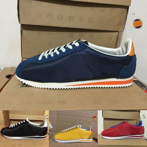 

2018 new classic cortez basic nylon casual shoes leisure fashion men women black white red golden running sneakers size 36-44