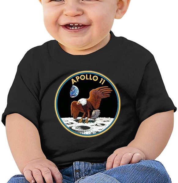 

lomoney casual style baby t-shirt short sleeve printed with apollo 11
