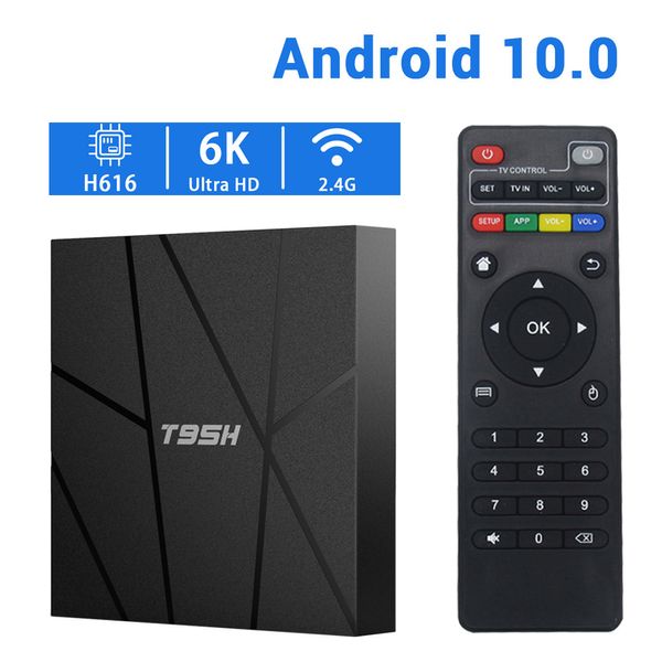 T95H Smart TV Box Android 10.0 Android TV BOX H616 Quadcore 2,4G wifi 4GB 64GB 6K set Top Box Vs T95