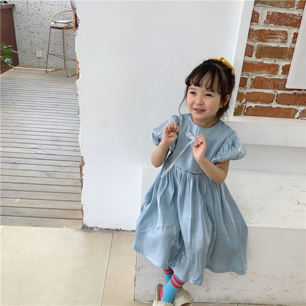 

2020 summer new arrival girls fashion princess dress kids puff sleeve dress girls, Red;yellow