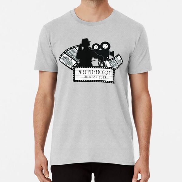 

lights , camera , action official logo of miss fisher con 2020 t shirt miss fisher miss fishers murder mysteries phryne fisher