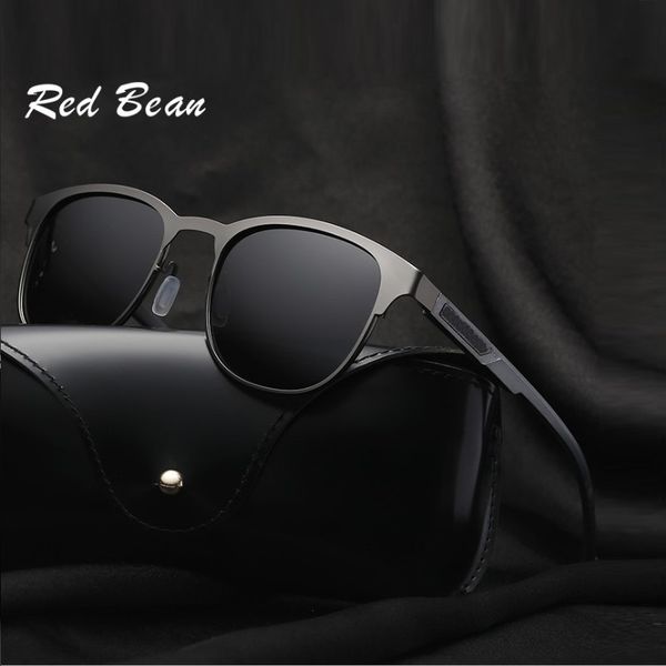

sunglasses width-142 red bean men al mg alloy polarized male with accessories driving goggles, White;black